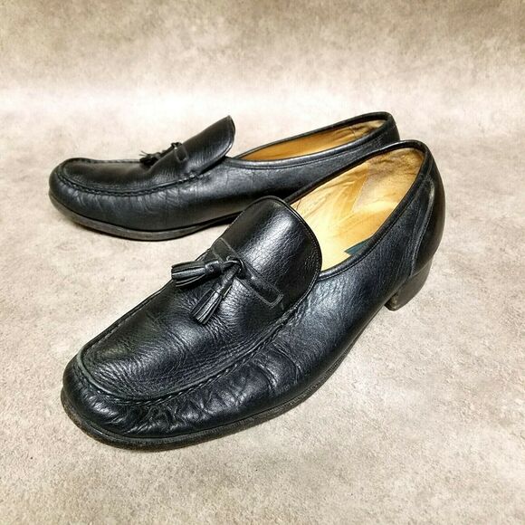 Regal Mens  856 R28 Size 10 D Black  Leather Slip On Tasseled Loafer Dress Shoes main image 6